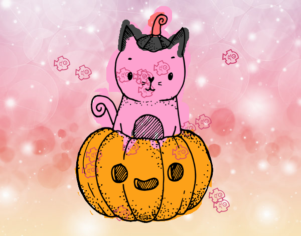 Un gatito de Halloween