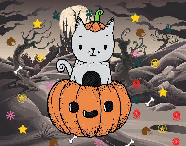 Un gatito de Halloween