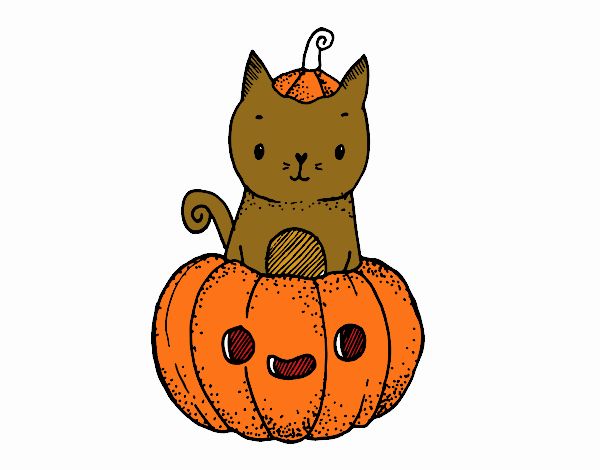 Un gatito de Halloween