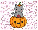 Un gatito de Halloween