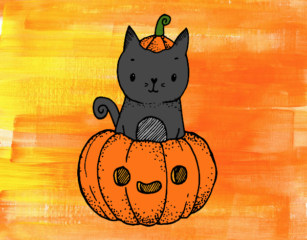 Un gatito de Halloween