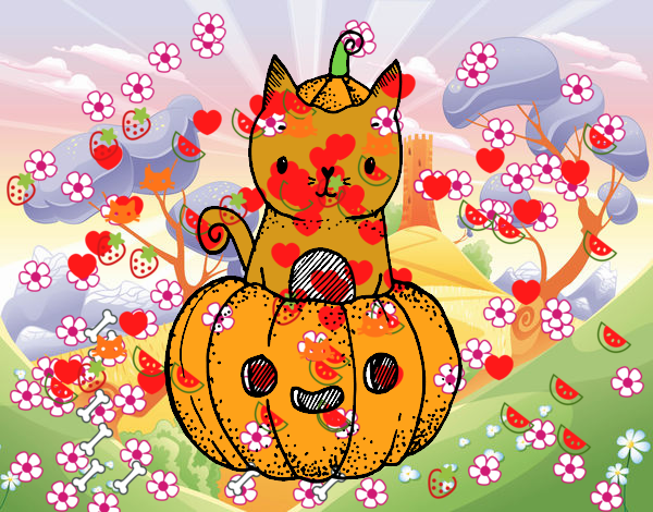 Un gatito de Halloween