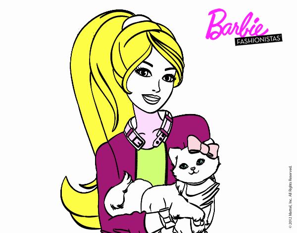 Barbie con su linda gatita