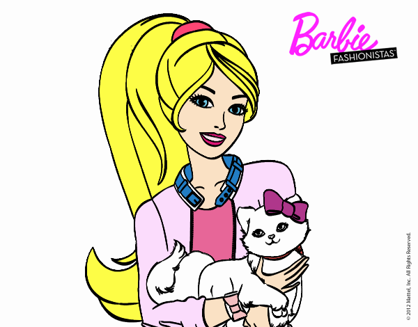 Barbie con su linda gatita