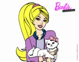 Barbie con su linda gatita