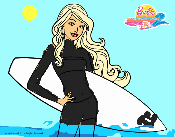 Barbie con tabla de surf