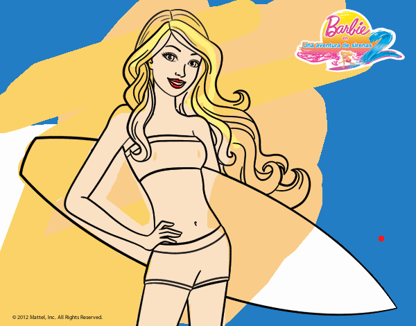 Barbie con tabla de surf