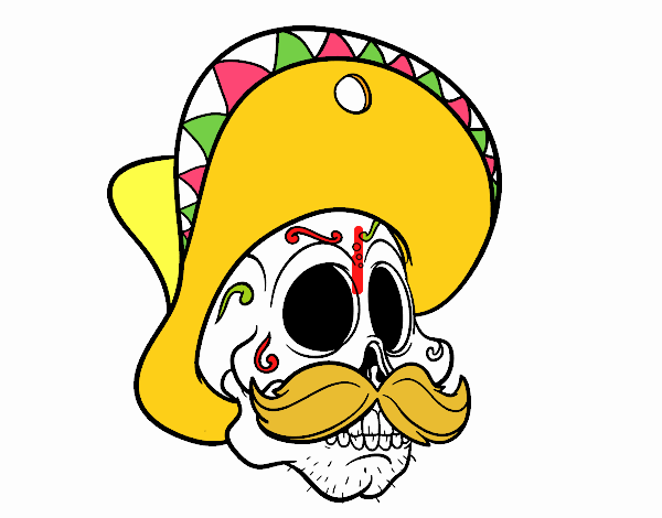 Calavera mejicana con bigote