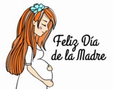 Mamá embarazada en el día de la madre