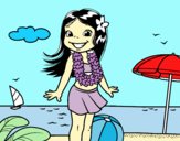 Niña en la playa