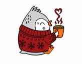 Pajarito tomando un té