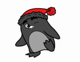 Pingüino con gorro de Navidad