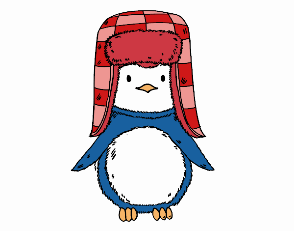 Pingüino con gorro