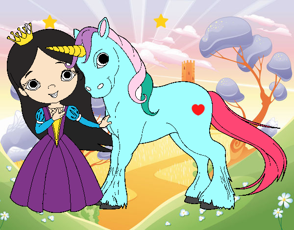 Princesa y unicornio