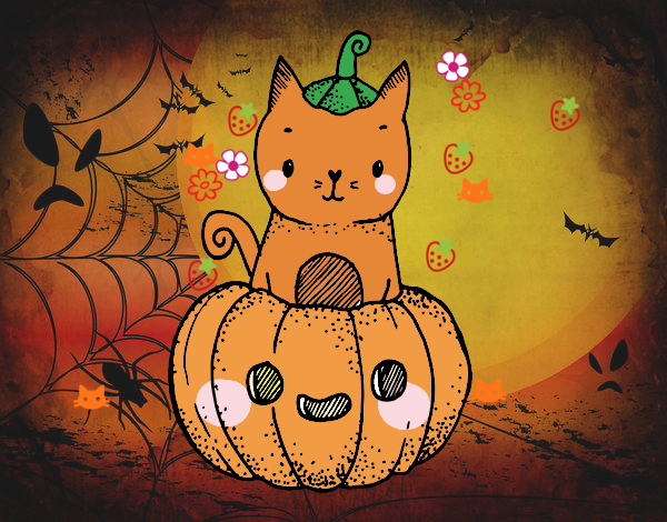 Un gatito de Halloween