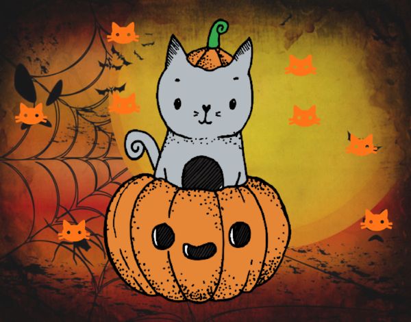 Un gatito de Halloween