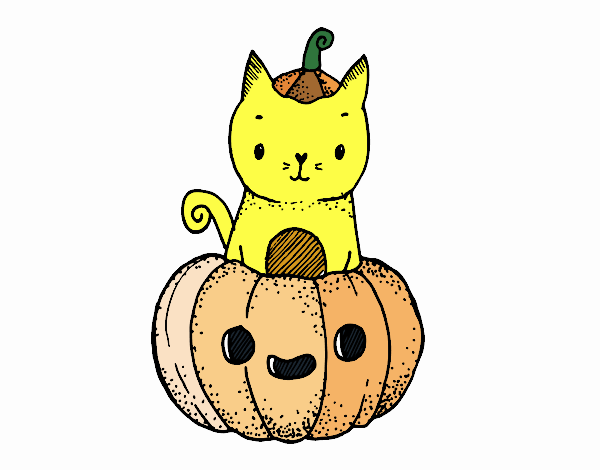 Un gatito de Halloween