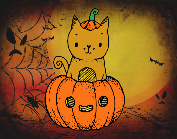 Un gatito de Halloween