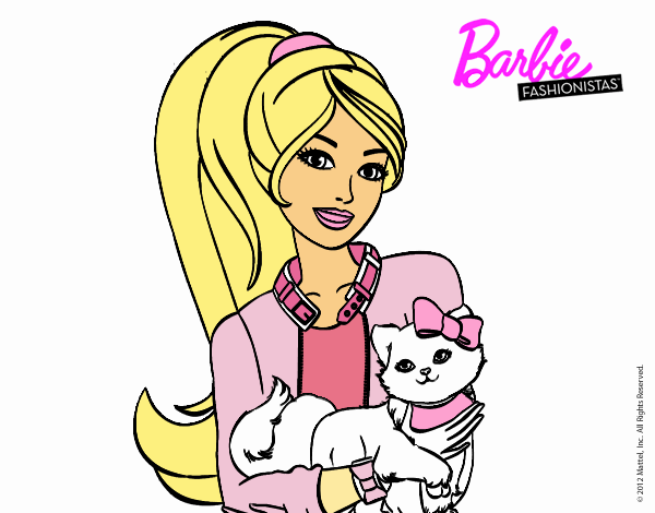 Barbie con su linda gatita