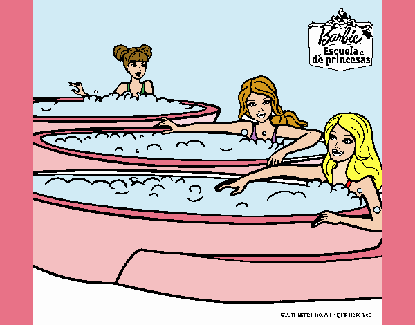 Barbie y sus amigas en el jacuzzi