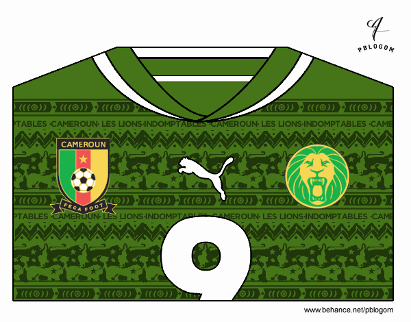 Camiseta del mundial de fútbol 2014 de Camerún