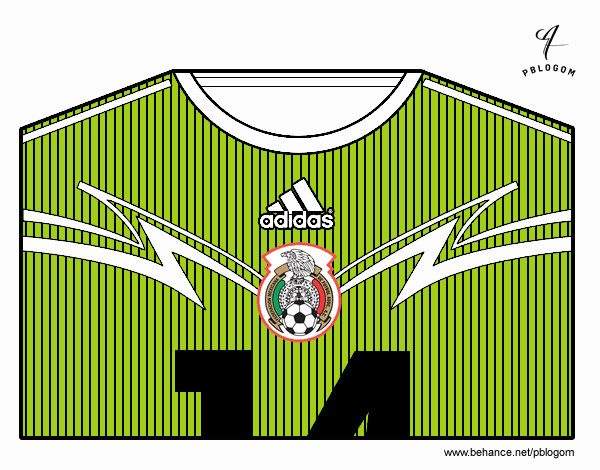 Camiseta del mundial de fútbol 2014 de México