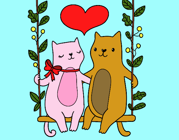 Gatitos enamorados