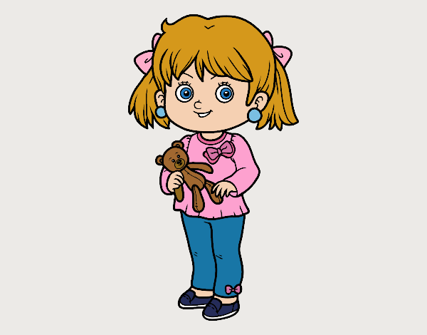 Niña con oso de peluche