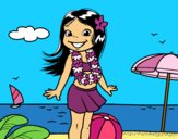 Niña en la playa