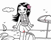 Niña en la playa