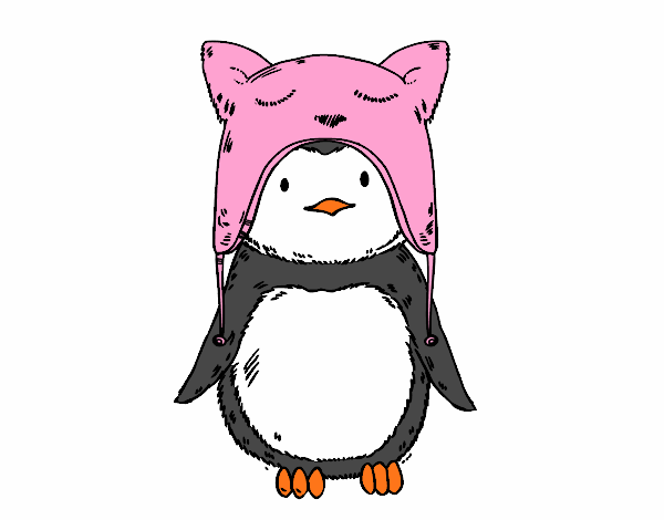 Pingüino con gorrito divertido