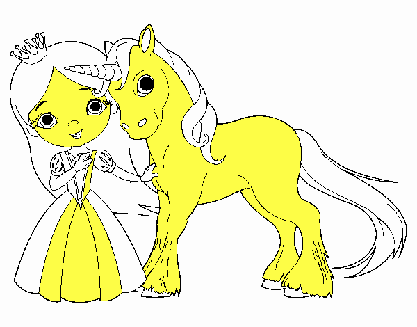 Princesa y unicornio