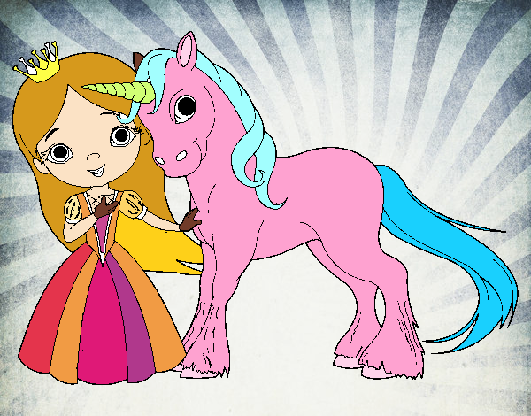 Princesa y unicornio