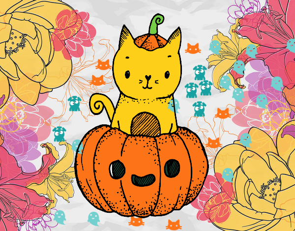 Un gatito de Halloween