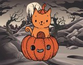 Un gatito de Halloween