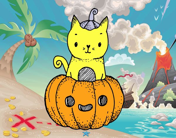 Un gatito de Halloween