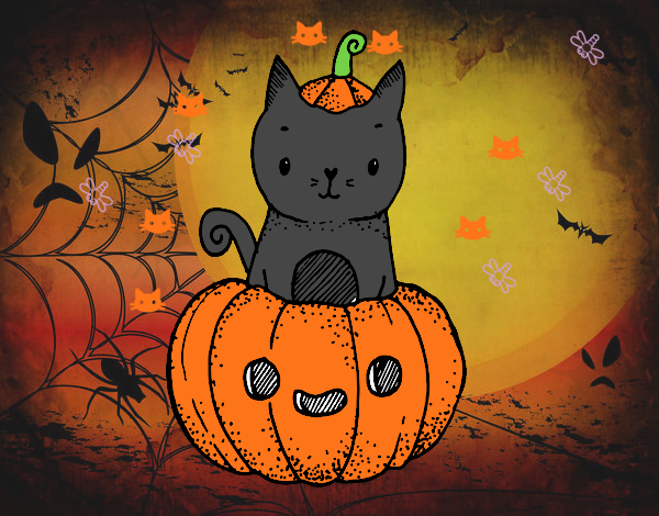 Un gatito de Halloween