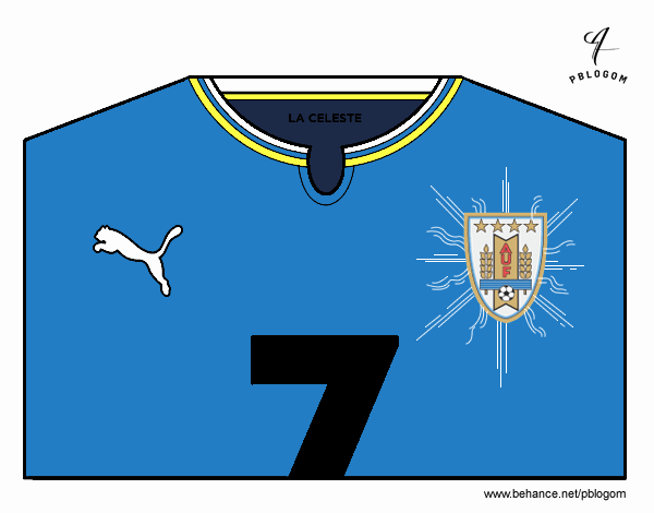 Camiseta del mundial de fútbol 2014 de Uruguay