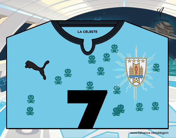 Camiseta del mundial de fútbol 2014 de Uruguay