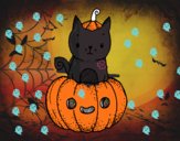 Un gatito de Halloween