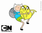 Finn y Jake abrazados