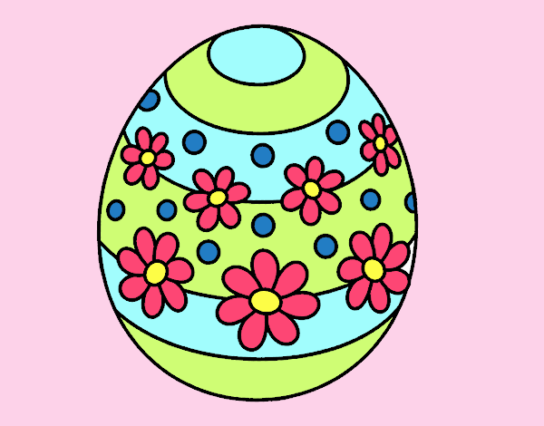 Huevos de pascua pintados con patrón de primavera