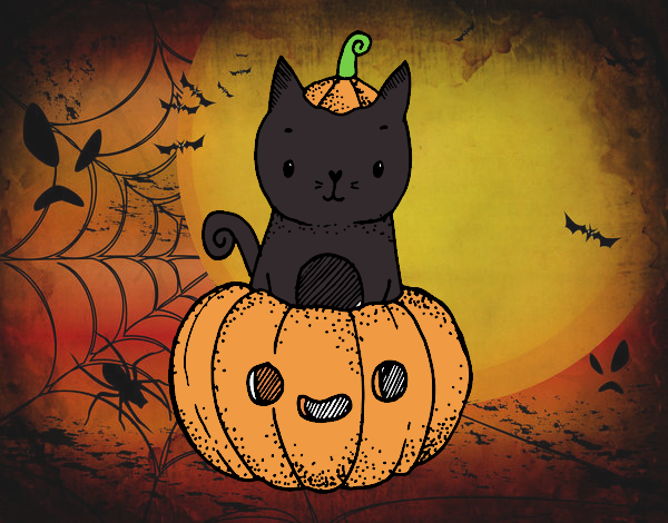 Un gatito de Halloween