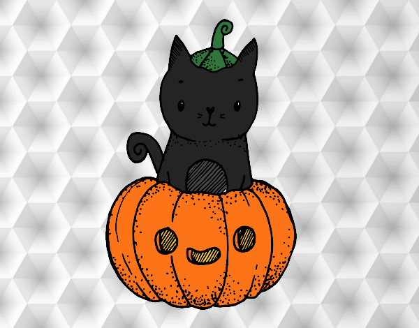 Un gatito de Halloween