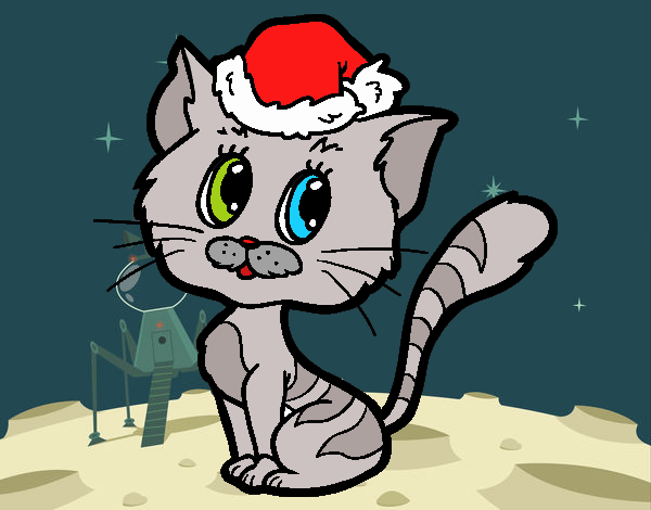 Un gato navideño