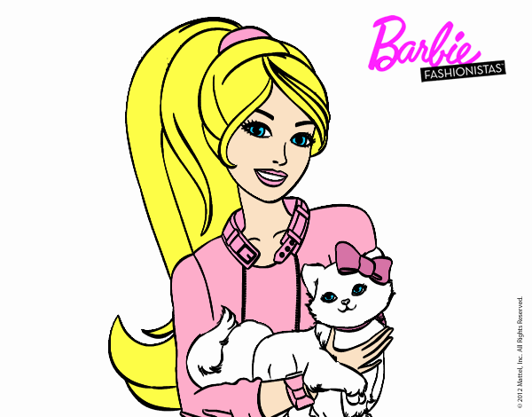 Barbie con su linda gatita