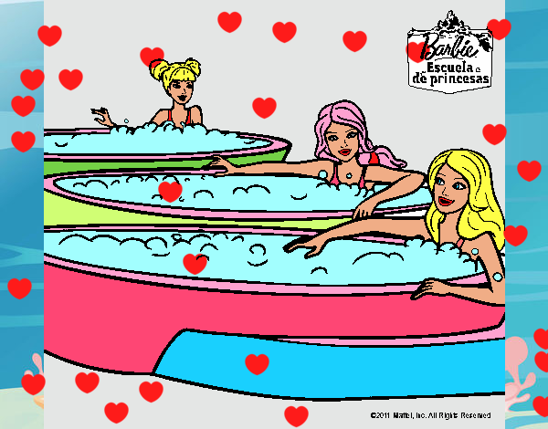 Barbie y sus amigas en el jacuzzi