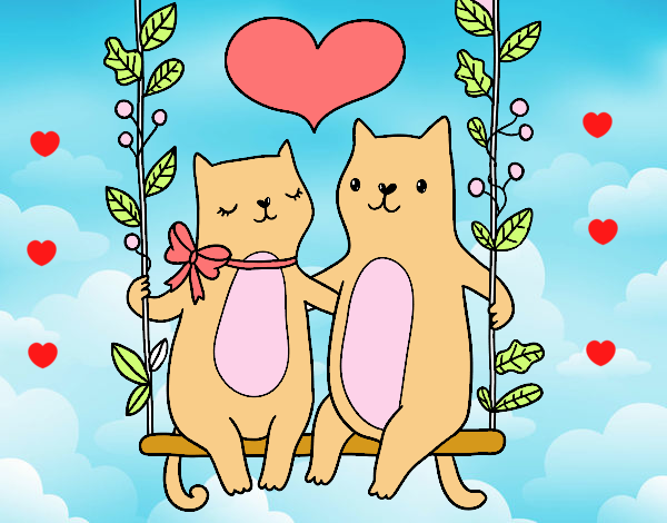 Gatitos enamorados