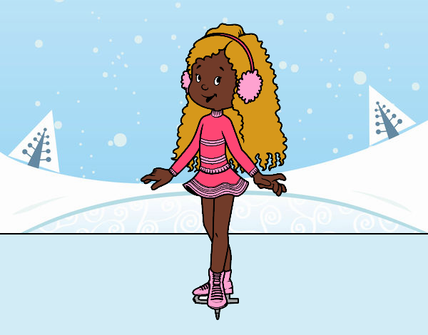 Niña patinadora sobre hielo