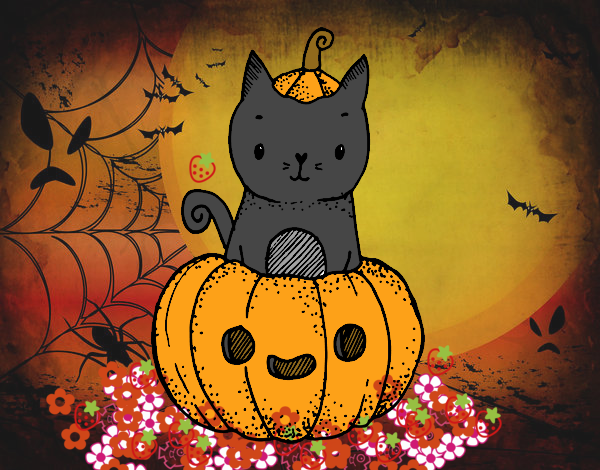 Un gatito de Halloween